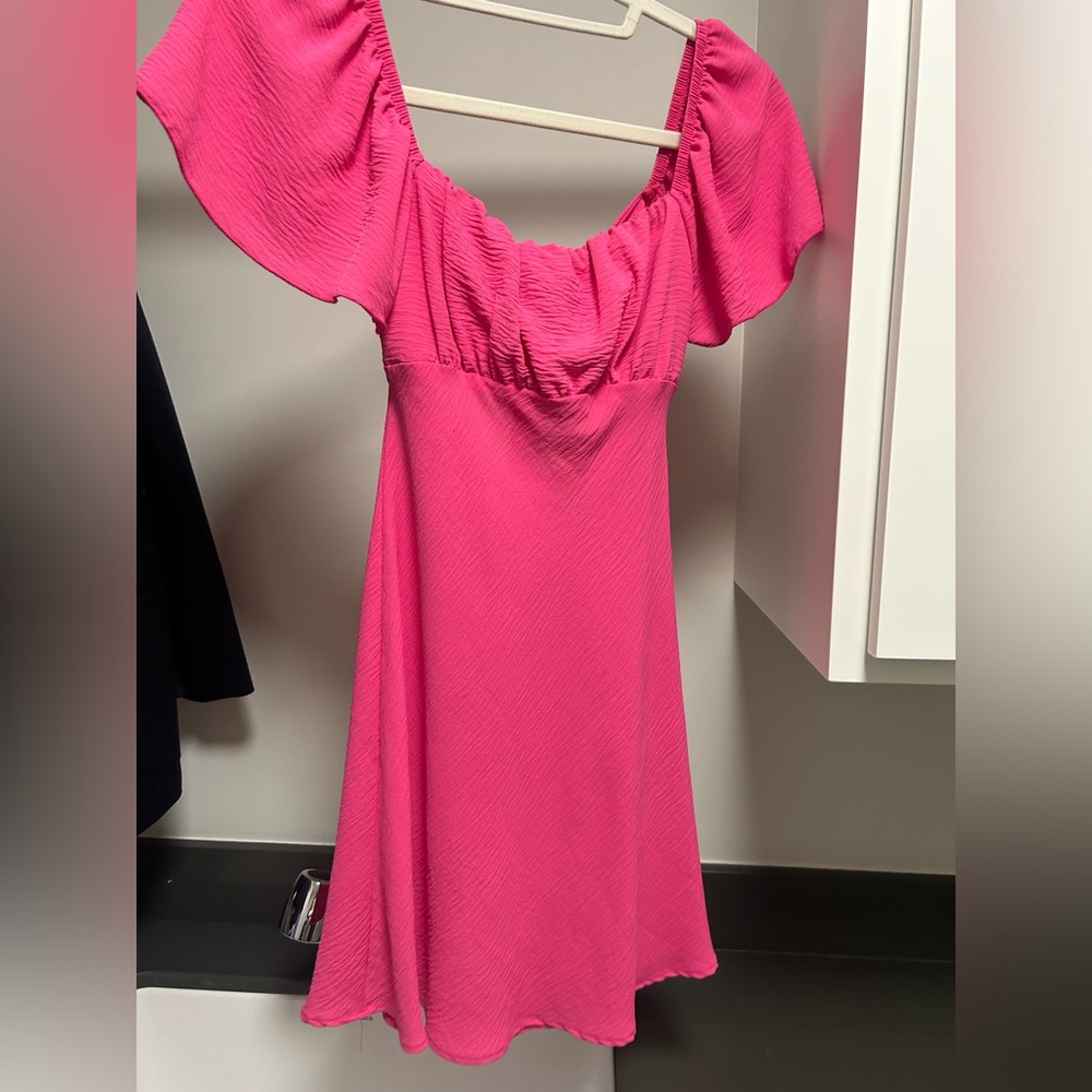 Elegant Pink Off-Shoulder Dress